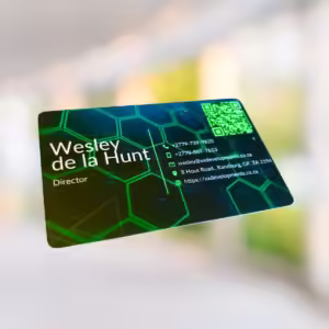Custom Branded PVC NFC Business Cards back - xX Developments